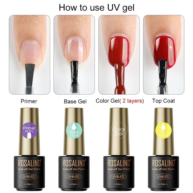 Nail Dehydrator Primer - Верхнее Базовое покрытие ROSALIND, Гель-лак для